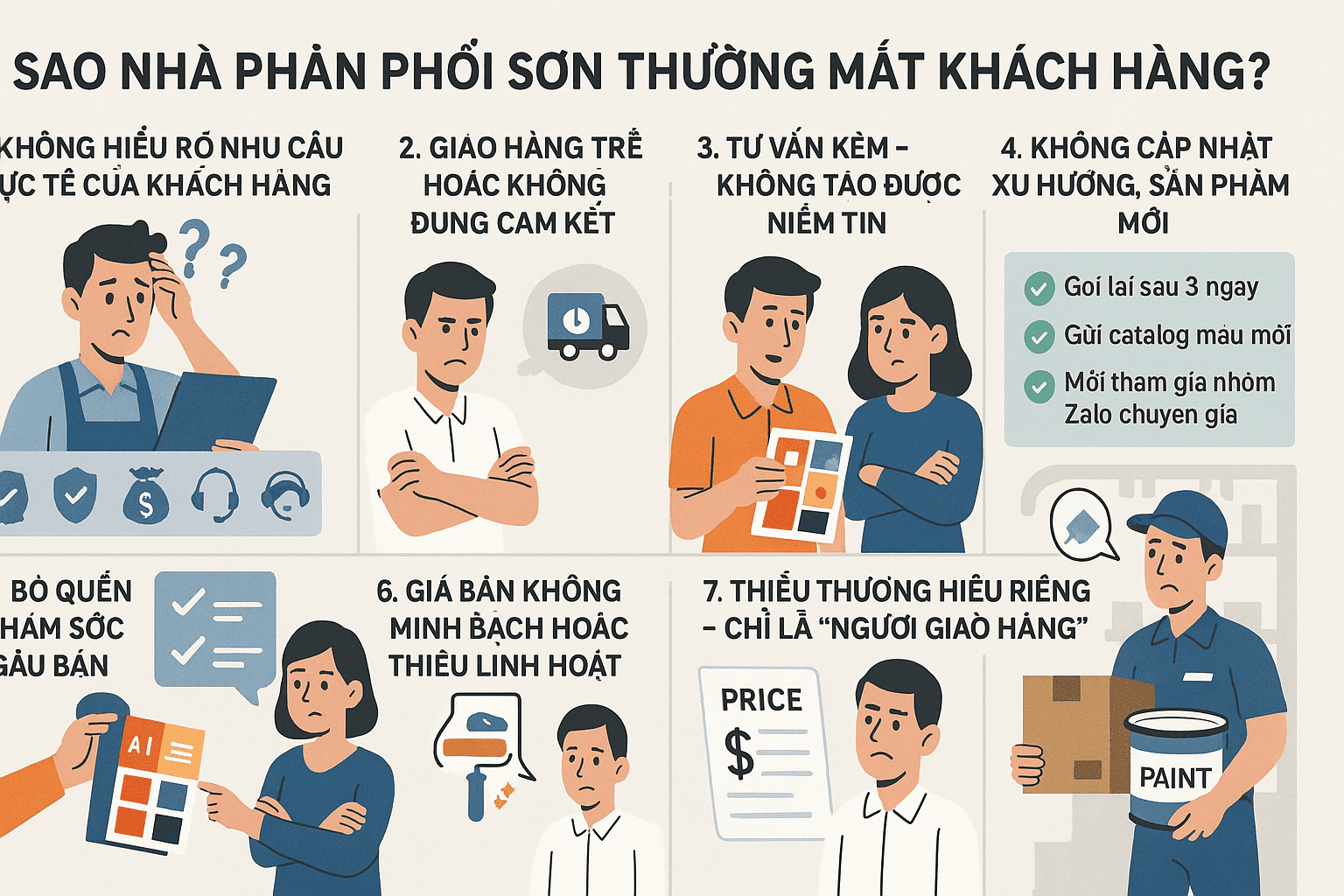 Những sai lầm khiến nhà phân phối sơn mất khách hàng